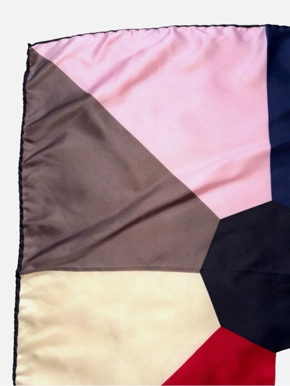 Vintage Italian Silk Scarf Geometric Colorblock Square Made in Italy